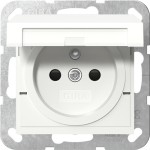 Gira 448803 Steckdose mit Erdungsstift 16 A 250 V~, Klappdeckel und erhöhtem Berührungsschutz (Safety Plus) in Reinweiß 