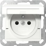Gira 448827 Steckdose 16 A 250 V~ mit Klappdeckel und erhöhtem Berührungsschutz (Safety Plus) in Reinweiß seidenmatt 