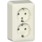 GIRA 478013 2f-SCHUKO-Steckd. + Montagepl. AP Reinweiß
