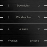 GIRA 5034126 Wippenset 4f indiv. Tastsens.4.95 Alum.Schwarz(elox.) 