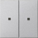 Gira 510726 RF Bedienaufsatz 2-fach für KNX zur Steuerung von System 3000 Einsätzen und entfernten KNX Geräten Alu 