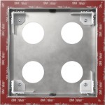 Gira 552800 Flächenbündige Einbaudose 2 x 2-fach für System 106 mit senkrechter und waagerechter Montage 