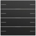 Gira 575474 Wippenset 4-fach passend für Tastsensor 4.70 in Schwarz matt lackiert (Zubehör) 