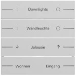 Gira 576476 Wippenset 4-fach individuell passend für Tastsensor 4.70 in Grau matt lackiert (Zubehör) 