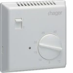 Hager EK051 Raumthermostat Bi-Metall mit Schliesser-Kontakt und Ein/Aus-Schalter 