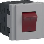 Hager G00A02LAN Steckdose 45x45 Schalter EIN/AUS 16A mit LED aluminium 