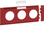 Hager GB080313020 Blende 3-fach Steckdose zu Oberteil 80mm beschriftbar anreihbar hfr rot 