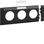 Hager GB080319011 Blende 3-fach für Steckdose zu Oberteil 80mm, beschriftbar, anreihbar, graphitschwarz 