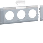 Hager GB08031LAN Blende 3-fach Steckdose zu Oberteil 80mm beschriftbar anreihbar hfr alu 