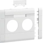 Hager GB12021K9010 Blende 2-fach Steckdose zu BR 120mm beschriftbar anreihbar halogenfrei reinweiß 