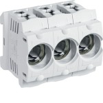 Hager LD046 Kunststoff-Sicherungssockel D02 E18 63A 3polig Hutschiene Rahmenklemme Abdeckung 