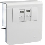 Hager SL200809079010 Geräteträger Datenanschluss 2xCat. 6A zu SL 20x80mm reinweiß 