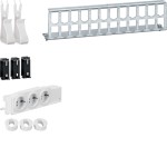 Hager UM00M4 Multimedia Kit mit 3xSteckdose,Patch-Panel RJ45 Geräte- und Kabelhalter 