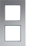 Hager WAD8200ALV Rahmen 2fach senkrecht, A.8, alu matt, Aluminium gebürstet 