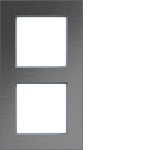 Hager WAD8200ESV Rahmen 2fach senkrecht, A.8, edelstahl matt, Metall gebürstet 