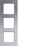 Hager WAD8300ALV Rahmen 3fach senkrecht, A.8, alu matt, Aluminium gebürstet 