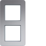 Hager WAD9200ALV Rahmen 2fach senkrecht, C.8, alu matt, Aluminium gebürstet 