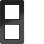 Hager WAD9200GBG Rahmen 2fach, C.8, Glas schwarz glänzend 
