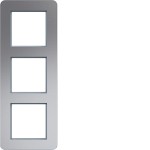 Hager WAD9300ALV Rahmen 3fach senkrecht, C.8, alu matt, Aluminium gebürstet 
