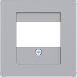 Hager WAF1104TA Zentralstück mit Ausschnitt f. TAE, Lautsprecher, USB, Ax/Cx, titan metallisch 