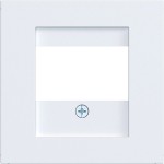 Hager WAF1104WM Zentralstück mit Ausschnitt für TAE, Lautsprecher, USB, Ax/Cx, lichtweiß matt 