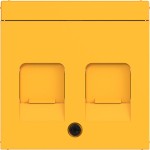 Hager WAF1161C16 Zentralstück m. Staubschutzsch. 2f KeyStone, Beschr.feld, Ax/Cx, saffron, matt 