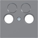Hager WAF1189TA Zentralstück für Antennendose 4Loch, ausbr., Ax/Cx, titan metallisch lack 
