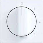 Hager WAF1315WM Zentralstück m. Drehknopf f. 3-Stufenschalter, 0-Stellung, Ax/Cx, lichtweiß mt 