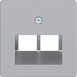 Hager WAF2108TA Zentralplatte für UAE Steckd. 2f, 50x50 mm, A.x/C.x, titan metallisch lack 