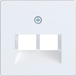 Hager WAF2108WM Zentralplatte für UAE Steckd. 2f, 50x50 mm, A.x/C.x, lichtweiß matt 