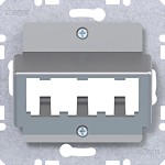 Hager WAF2162TA Zentralplatte für 3 MINI-COM Module, A.x/C.x, titan metallisch lack 