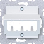 Hager WAF2162WM Zentralplatte für 3 MINI-COM Module, A.x/C.x, lichtweiß matt 