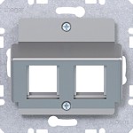 Hager WAF2165TA Zentralpl. 2f. f. Krone Jacks, 30° Schrägausl., Ax/Cx/Sx/Bx/Qx/Kx, titan mt lack 