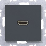 Hager WAF4379AT High Definition Steckdose HDMI, A.x/C.x, anthrazit matt, lackiert 