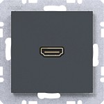 Hager WAF4380AT High Definition Steckdose HDMI mit 90° Steckanschluss, A.x/C.x, anthrazit matt 