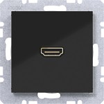 Hager WAF4380BG High Definition Steckdose HDMI mit 90° Steckanschluss, A.x/C.x, n.schwarz glänz 