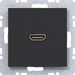 Hager WAF4380BM High Definition Steckdose HDMI mit 90° Steckanschluss, A.x/C.x,nachtschwarz matt 