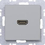 Hager WAF4380TA High Definition Steckdose HDMI mit 90° Steckanschluss, A.x/C.x, titan met lack 