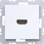 Hager WAF4380WG High Definition Steckdose HDMI mit 90° Steckanschluss, A.x/C.x, li.weiß glänzend 