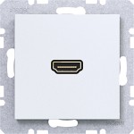 Hager WAF4380WM High Definition Steckdose HDMI mit 90° Steckanschluss, A.x/C.x, lichtweiß matt 