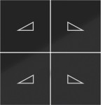 Hager WAK7134BG Abdeckung für Tastsensor KNX Secure, 4fach, Dimmer AUF/AB, A.x/C.x, n.schw. gl. 
