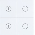Hager WAK7144WM Abdeckung für Tastsensor KNX Secure, 4fach, EIN/AUS, A.x/C.x, lichtweiß matt 
