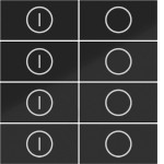 Hager WAK7148BG Abdeckung für Tastsensor KNX Secure, 8fach, EIN/AUS, A.x/C.x, n.schwarz glänzend 