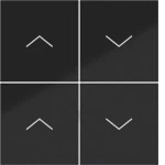 Hager WAK7154BG Abdeckung für Tastsensor KNX Secure, 4fach, AUF/AB, A.x/C.x, n.schwarz glänzend 