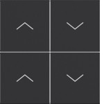 Hager WAK7154BM Abdeckung für Tastsensor KNX Secure, 4fach, AUF/AB, A.x/C.x, nachtschwarz matt 