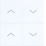 Hager WAK7154WG Abdeckung für Tastsensor KNX Secure, 4fach, AUF/AB, A.x/C.x, lichtweiß glänzend 