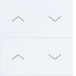 Hager WAK7154WM Abdeckung für Tastsensor KNX Secure, 4fach, AUF/AB, A.x/C.x, lichtweiß matt 