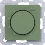 Hager WAN5010C04 Temp.regler 230V/16A, Dreh-/Druckknopf, Heizen/Kühlen,A.x/C.x, aloe, matt 