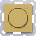 Hager WAN5010C08 Temp.regler 230V/16A, Dreh-/Druckknopf, Heizen/Kühlen,A.x/C.x, gold, metallisch 