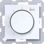 Hager WAN5010WG Temp.regler 230V/16A, Dreh-/Druckknopf, Heizung, A.x/C.x, lichtweiß glänz 
